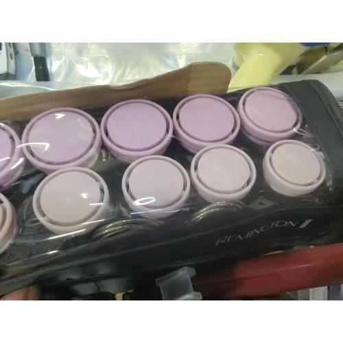 10pcs Color black Remington Travel Size Professional 1.25 Compact Ceramic Hot Hair Rollers, 10 Piece Set, Anti-Static Technology, Ionic, Black