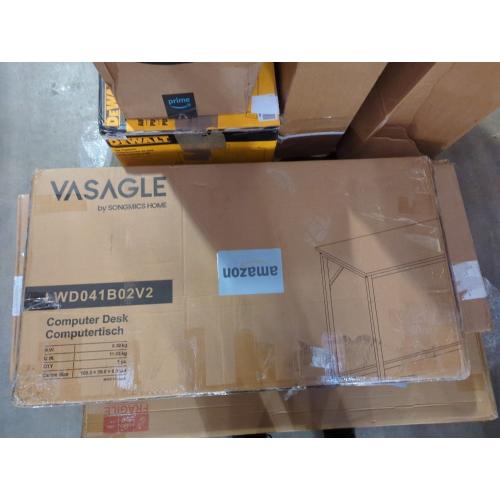 VASAGLE Computer Desk, Office Work Desk, 39.4 x 19.7 x 29.9 Inches, for Study, Bedroom, Home Office, Living Room, Ebony Black and Ink Black ULWD041B56