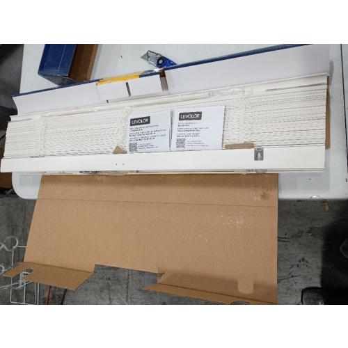 LEVOLOR Trim Go 2-in Slat Width 34-in x 64-in Cordless White Faux Wood Room Darkening Horizontal Blinds