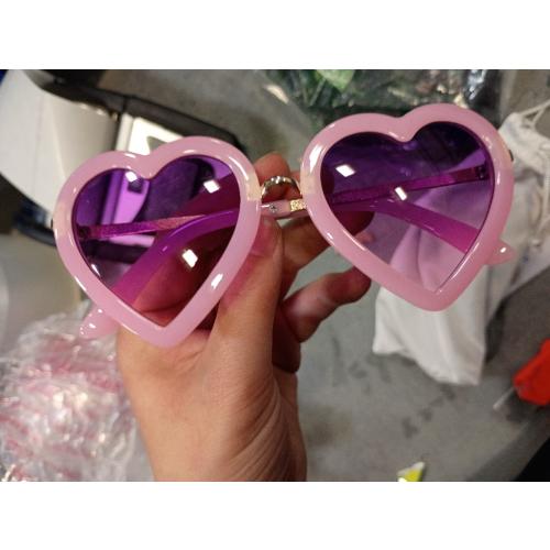Heart Shape Sunglasses for Women,Pink Candy Color,Novelty Heart Frame Glasses for Party Performance,Cute Summer Sun Glasses