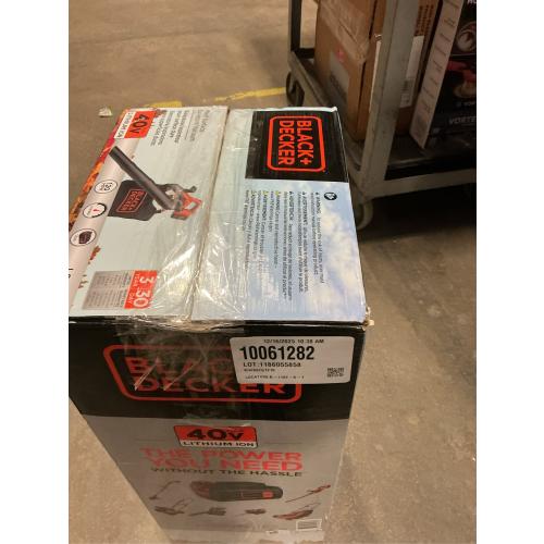 BLACK DECKER 40V MAX 120 MPH 90 CFM Cordless Battery Powered Handheld Leaf Blower & Vacuum Kit with (1) 1.5Ah Battery & Charger