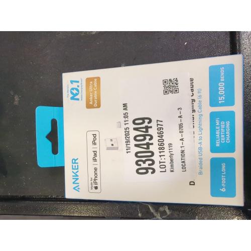 Anker 6' Braided Lightning to USB-A Charging Cable - White