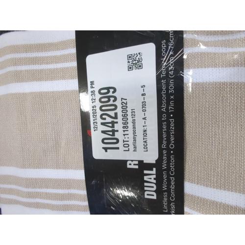 All-Clad Striped Dual Kitchen Towel in Cappuccino 2 pack