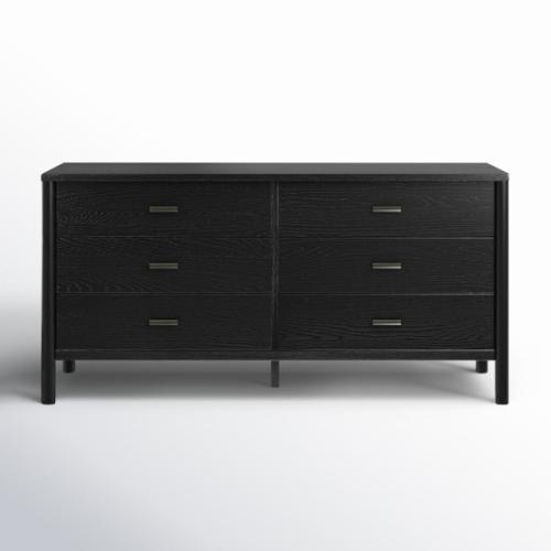 Kaplan Size 66'' W 6 Color Black - Drawer Dresser