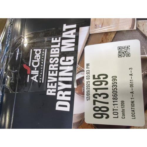 All-Clad Premium Reversible Dish Drying Mat for Kitchen: 16 x 28 Ultra-Absorbent, Long-Lasting, No Condensation, and Oversized for Large Pots and Pans - 2 Pack, Pewter