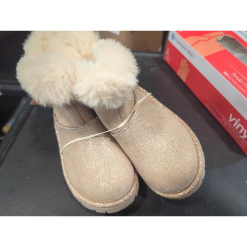 Size 7 Color brown  Women's Elle Short Winter Boot |  Suede Shoes | Sheepskin & Wool Blend Lining | Comfortable Boots for Women