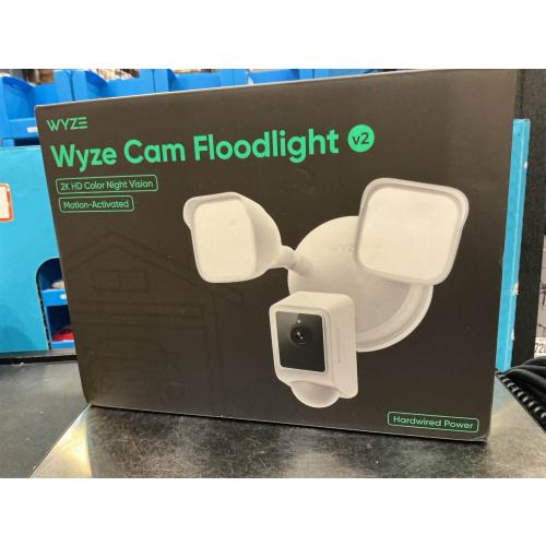 WYZE Floodlight Camera v2, Security Camera Outdoor, 2K HD with Color Night Vision, 2800-Lumen LEDs, 160° Wide View, 105dB Siren, Works with Alexa & Google Assistant, Wired, Free Expert Support