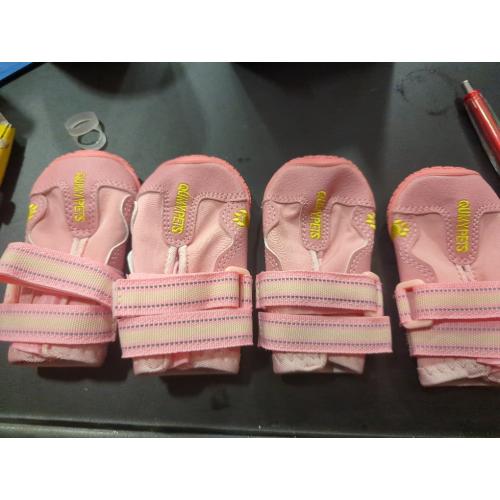 Size 1 QUMY Dog Shoes for Large Dogs, Medium Dog Boots & Paw Protectors for Winter Snowy Day, Summer Hot Pavement, Water-Resistant in Rainy Weather, Outdoor Walking, Indoor Hardfloors Skid-Resistant Sole