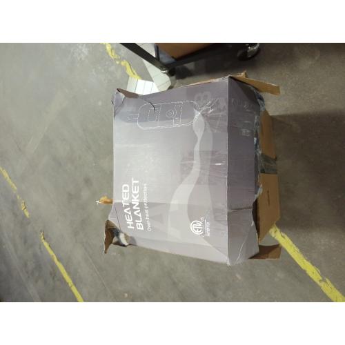 Grey 84x90 Heated Electric Blanket Queen Size - 84 x 90 Heating Blanket with Dual Control, 10 Heating Levels & 8 Hours Auto Off, Soft Warm Flannel Gift Blanket with Over-Heat Protection, ETL & FCC Certified