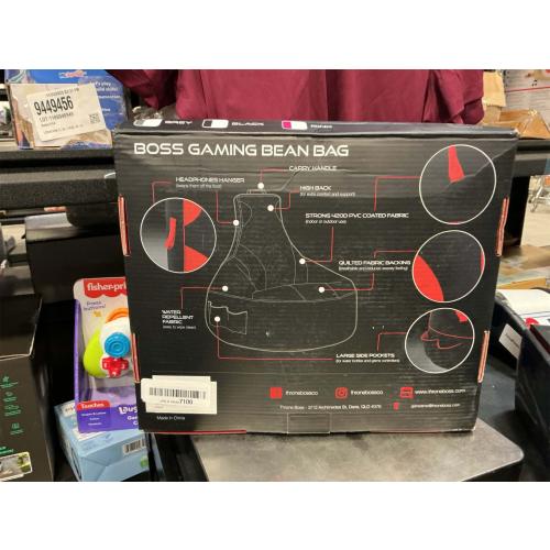 Throne Boss Gaming Bean Bag Chair for Kids with High Back – Floor Gaming Chair, Easy to Clean Oxford 420D Fabric, Large Side Pockets, Headphone Hanger – Cover ONLY Add 200 Liters Beans (Blue)