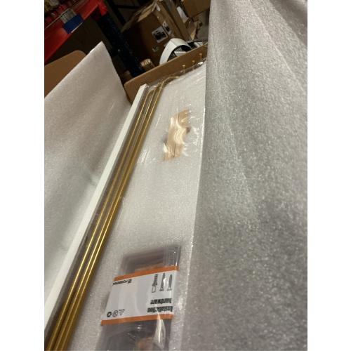 Forbena 24 Inch Bathroom Floating Shelves for Wall Set of 3, Gold Bathroom Shelves Over Toilet Wall Mounted with Rail, Decorative Hanging Shelf for Bedroom Office Living Room Decor (White and Gold)
