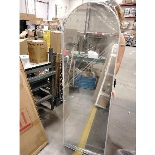OGCAU Floor Full Length Mirror, 56x20 Arched Full Body Mirror, Hanging or Leaning, Standing, Wall Mounted with Aluminum Frame for Bedroom Living Room, White