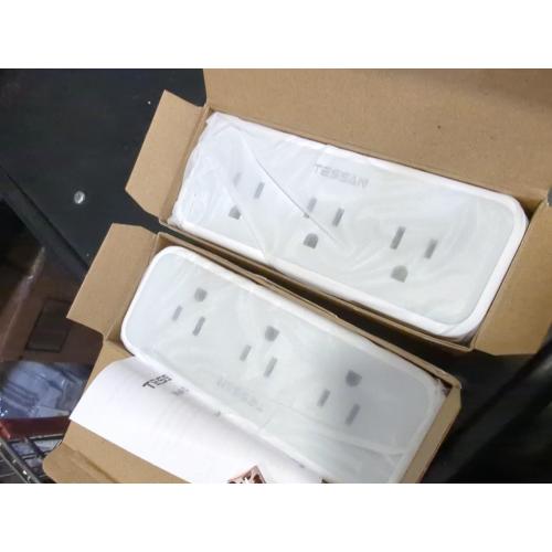 2 Pack Multi Plug Outlet Extender, TESSAN Surge Protector Wall Plug Splitter with 5 Electrical Outlet Expander, Multiple Plug Adapter for Travel Home Office