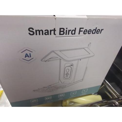 Color Blue Smart Bird Feeder Camera (Dual Panel), Solar Powered, Identify 11,000  Birds with AI, Auto Capture & Notify, 2K HD Footage, Outdoor Bird Watching, Ideal Gift for Birds Lovers.