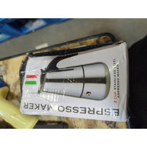 Mixpresso 9 Cup Greca Stovetop Espresso Pot 450ml/15oz, Moka Pot with Coffee Percolator Design, Stainless Steel Stove Top Coffee Maker for Camping or Home Use,Italian Stovetop Espresso Maker