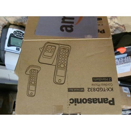 2Pack .. ..Panasonic Cordless Phone with Answering Machine, Advanced Call Block, Bilingual Caller ID and Easy to Read High-Contrast Display, Expandable System with 2 Handsets - KX-TGD833M (Metallic Black)