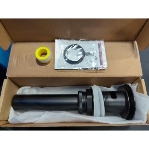 Black KES Bathroom Sink Drain with Overflow Vessel Sink Stopper Pop Up Drain Assembly Matt Black for 1.6-1.9 Sink Hole, All Metal Rustproof Brass and 304 Stainless Steel, S2008A-BK