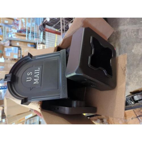 The Ambrose Mailbox, Durable Plastic, Easy to Install, Flag Included, Black