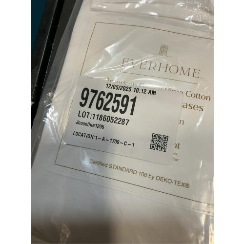 Everhome PimaCott Sateen 800-Thread-Count Standard Pillowcases in White (Set of 2)