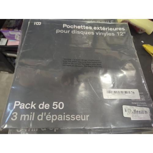 Size 12.75x12.75 Boundless Audio Vinyl Record Sleeves - 50 x Premium Outer Vinyl Sleeves for Records - 12.75 x 12.75 Heavy Duty 3 Mil Thick Crystal Clear Polypropylene