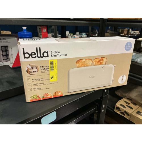 bella 2 Slice Slim Toaster, Fits-anywhere™ Kitchenware, 6 Setting Shade Control with Reheat & Cancel Buttons, Fits sourdough, 10” Long Slot, Anti Jam & Auto Shutoff, 900 Watt, Oatmilk
