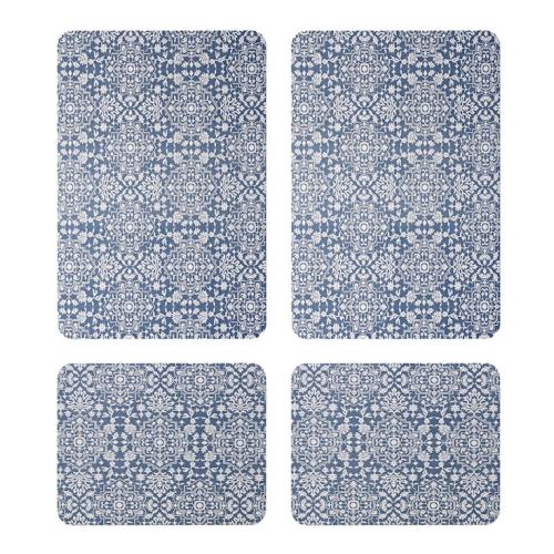 Set of 3 Pack Multi Purpose Drying Mats Blue NEW 2- 20x30 & 2-15x20. & Core Home 8-Piece Terry Kitchen Towel Set (18 x 28)