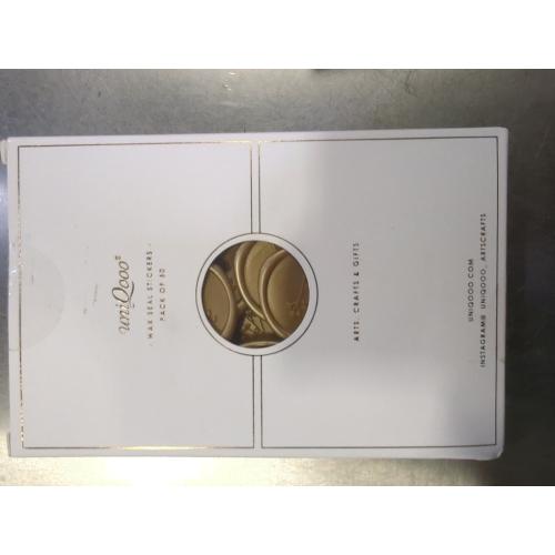 UNIQOOO Wax Seal Stickers - Baby‘s Breath Wedding Invitation Envelope Seal Stickers, Botanical 50 Pcs Self- Adhesive Antique Gold Stickers, Perfect for Invitation, Gift Wrapping, Crafts (Light Gold)