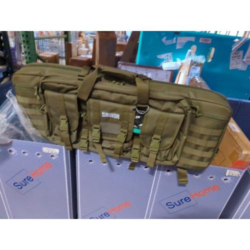 Savior Equipment American Classic Tactical Double Long Gun Bag Pistol Transportation Case w/Backpack Strap, Lockable Compartment, Available Length in 32 36 42 46 51 55
