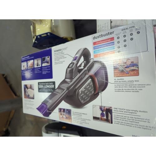 Grey and Purple BLACK DECKER dustbuster AdvancedClean  20-Volt Cordless 2.9-Cup Handheld Vacuum Pet