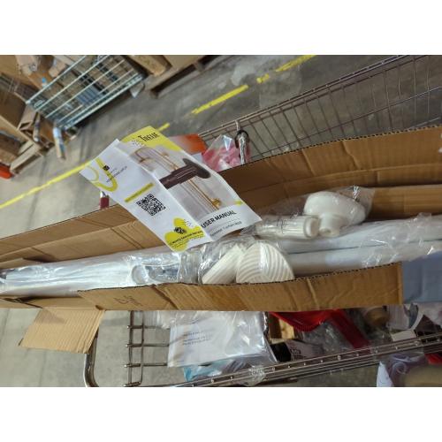 AIZESI 1PCS Spring Tension Curtain Rods 24 to 46 Inch White Tension Rod Spring Curtain Rod Short Curtains Rod 's Tension Adjustable Curtain Rods for Window, (With One Set Rod's Holder)