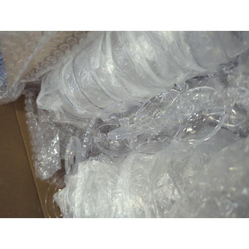 Box damage but items ist new Zopeal 50 Pcs Champagne Glasses 5 oz Unbreakable Plastic Martini Glasses Disposable Wine Cups Stackable Stemmed Champagne Coupe Shatterproof Party Stem Cups for Wedding Birthday Bar (Clear)