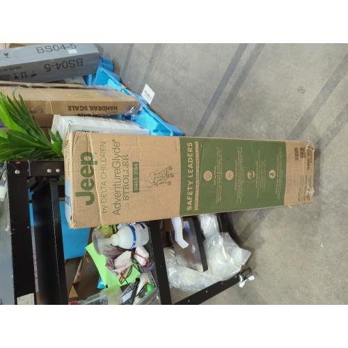 Jeep AdventureGlyde Stroller by Delta Children - Lightweight Travel Stroller with Smoothest Ride & Compact Fold, 3-Position Recline, Extra Large Storage Basket, Black/Grey