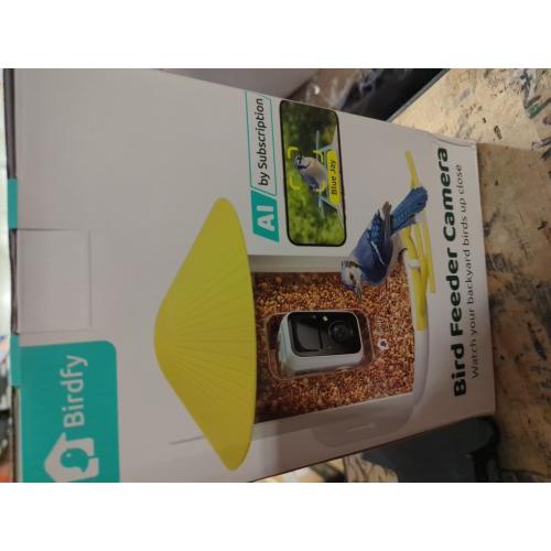 NETVUE by Birdfy Smart Bird Feeder with Camera – AI Identifies Birds Species 2MP Night Vision & App Alerts, 2.4Ghz Wi-Fi Connect IP65 Weatherproof Bird Camera-Gift for Backyard BirdWatchers, Yellow