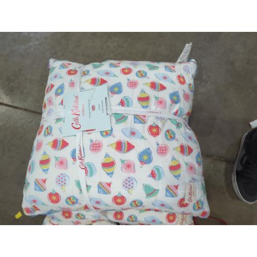 Cath Kidston London 2 Christmas Baubles Pastel Euro Shams