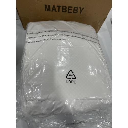 MATBEBY Twin Size Mattress Pad - Cooling Breathable Mattress Topper, Quilted Fitted Mattress Protector, Pillow Top Mattress Cover with 8-21 Deep Pocket, Soft, Machine Washable, White, 39x75 Inches