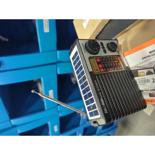 ikaufen Solar Portable FM/AM SW Radio Digital Bluetooth Speaker MP3 Player Rechargeable Comes with a Flashlight and Wrist Strap