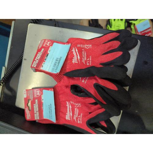 2pk Milwaukee 9 L Cut-Resistant Level 4 Nitrile Dipped Gloves,
