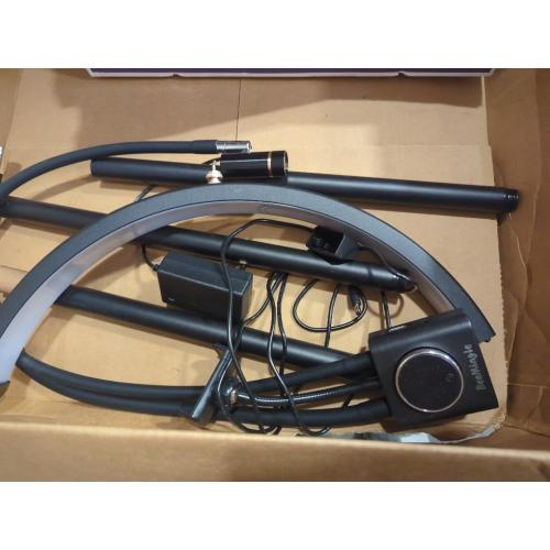 Half Moon Lash Light for Lash Tech, 3-in-1 Professional Esthetician Light with UV Lash Lamp & Phone Holder, Adjustable Height&Brightness for Tattoo,Nail Art,Skincare,Salon,Spa (Black)