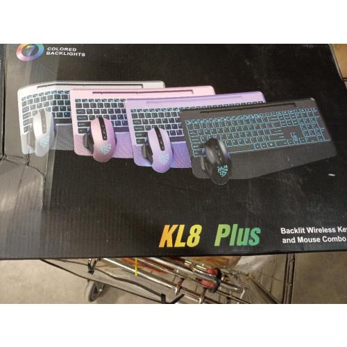 Wireless Keyboard and Mouse Backlits, Wrist Rest, LED Mouse, Rechargeable Ergonomic Keyboard with Phone Holder, Silent Light Up Combo for Computer, Mac, PC, Laptop, Chromebook (Black ? )