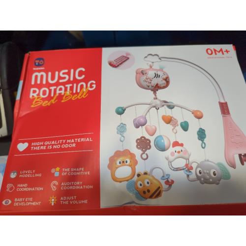 Baby Mobiles for Cribs, Crib Mobile with Music and Lights, Nursery Musical Mobile for Bassinets Hanging Toys with Remote Control, Rotation, Projection, Animal Mobile Arm Clip On for Infant Boys Girls