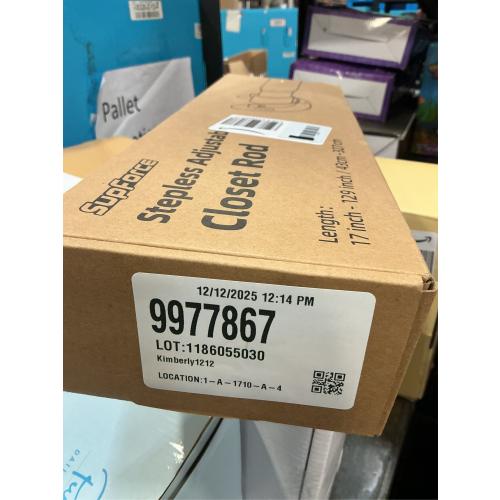 Closet Rods for Hanging Clothes, 17 to 129 Inches Stepless Adjustable Metal Closet Rod, 1.3 Inches Heavy Duty Clothes Hanging Rod for Closet Wardrobes Laundry RV, Black