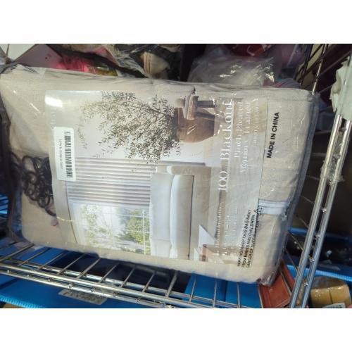 H.VERSAILTEX Linen Curtains 100% Blackout Curtains for Bedroom 84 inch Long Full Light Blocking Nature Linen Blended Window Curtains for Living Room Nickel Grommet (2 Panels, Heathered Natural)