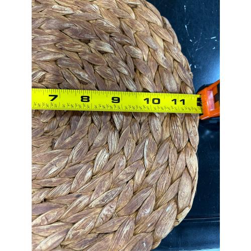 Brown Woven Placemats Round Set of 10 Natural Water Hyacinth Weave Placemat for Dining Table