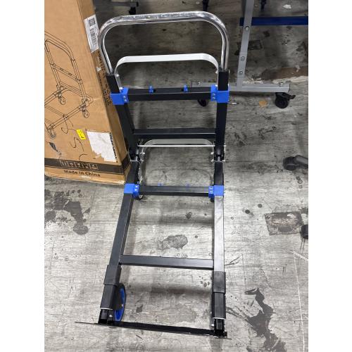 Upgraded 3 in 1 Folding Hand Truck, 600lbs Capacity, Heavy Duty Convertible Dolly with Retractable Handle and 4 Rubber Wheels, Collapsible Cart for Moving Home, Office, Warehouse (Blue)