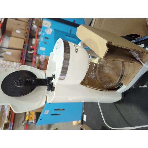 12-Cup Digital Coffee Maker, Programmable Washable Basket Filter Sneak-A-Cup Auto Brew Water Window Keep Hot Plate white