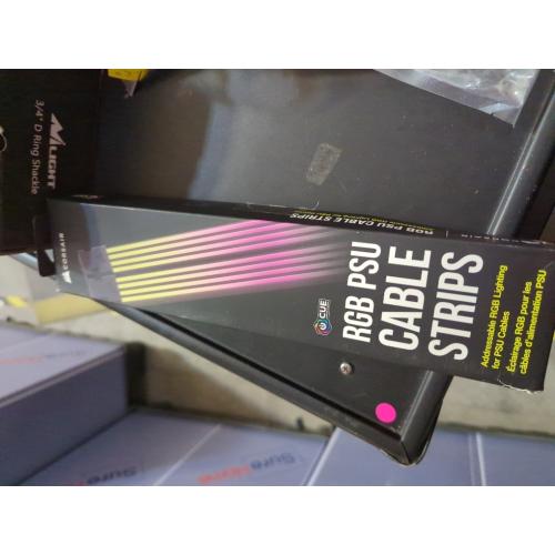 CORSAIR iCUE ARGB PSU Cable Strips – 2X 200mm LED Strips – 100 RGB LEDs Per Strip – Fits Any PSU Cable – Motherboard 5V ARGB Control – Black