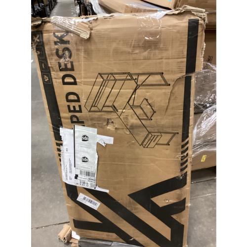 AODK L Shaped Desk Gaming Desk with LED Light & Power Outlet, 53 Inch Reversible L Shaped Computer Table with Shelf & Storage Bag & Hook for Home Office, Black