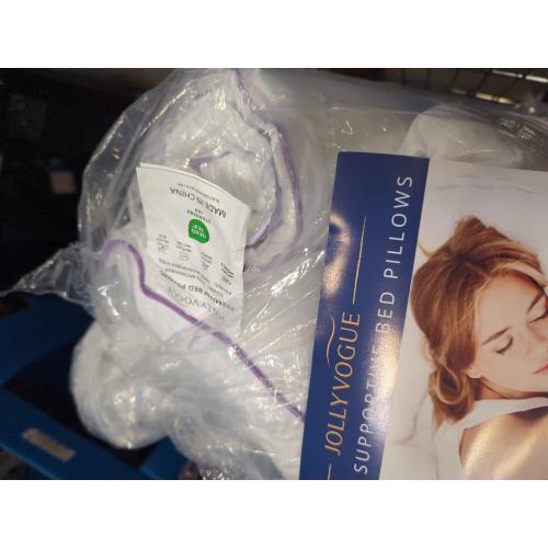 JOLLYVOGUE Pillows Queen Size Set of 2, Medium Supportive Bed Pillows with Super Soft Down Alternative Fill, Luxury Fluffy Hotel Quality for Side, Back, and Stomach Sleepers