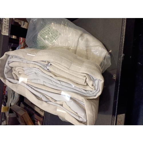 100% Blackout Shield Linen Blackout Curtains for Bedroom 84 Inches Long, Back Tab/Rod Pocket Living Room Drapes, Thermal Insulated Blackout Curtains 2 Panels Set, 50 W x 84 L, Cream