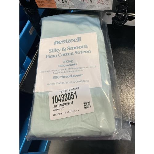 Nestwell 500 Pima Sld K Pillowcase  Starlight Blue